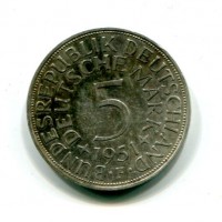 Germania, Rep. Federale (dal 1949): 5 marchi 1951-F (KM#112.1)