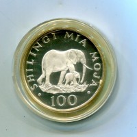 Tanzania: 100 shilingi 1986 "Elefanti" (KM#18a)

