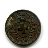 Svizzera, Confederazione: 1 rappen 1890