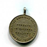 Ravenna, medaglia religiosa, inizio XIX sec., metallo bianco