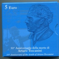 Italia 2007: 5 euro "Toscanini", nella confezione originale, tiratura 7.000 pezzi