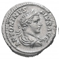 Caracalla (198-217 d.C.): denario "PONTIF TR P VIII COS II" (RIC#80b; Cohen#481; BMC#4204), gr.3.40, mm 19.5