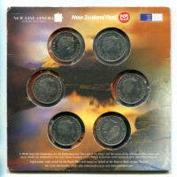 Nuova Zelanda, Elisabetta II (1952-2022): sei monete da 50 cent 2003 "Lord of Rings" in confezione originale, un pochino "vissuta" ma monete perfette