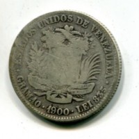 Venezuela: 2 bolivares 1900 (KM#23)