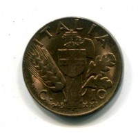 Vittorio Emanuele III (1900-1943): 10 cent. 1943-XXI "Impero" (Gigante#255)
