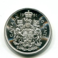 Canada, Elisabetta II (1952-2022): 50 cent. 1961 (KM#56)