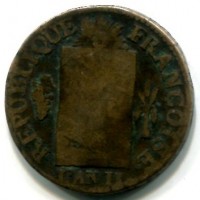 Francia, Costituente (1791-1792): 1 soldo 1793-T "A' La Balance" (Gadoury#19)
