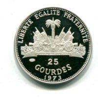 Haiti, Repubblica (dal 1863): 25 gourdes 1973 "Campionato Mondiale Di Calcio" (KM#103)