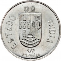 India Portoghese: 1/2 rupia 1936 (KM#23)