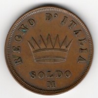 Milano, Napoleone I (1805-1814): 1 soldo 1813 (Gigante#215)
