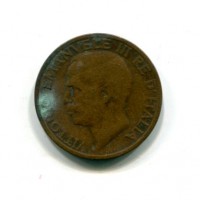 Vittorio Emanuele III (1900-1943): 10 cent. 1919 "Ape" (Gigante#228), macchie