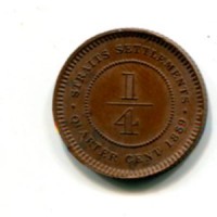 Straits Settlements, Vittoria (1837-1901): 1/4 cent. 1889 (KM#14)