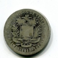Venezuela: 2 bolivares 1919 (KM#23)
