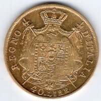 Milano, Napoleone I (1805-1814): 40 lire 1810 (Gigante#75)
