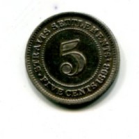 Straits Settlements, Vittoria (1837-1901): 5 cent. 1898 (KM#10)