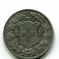 Svizzera, Confederazione: 5 franchi 1890
