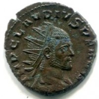 Claudio II (268-270 d.C.): antoniniano "FIDES MILTVM" (Toffanin#308/1), gr. 3,09, zecca Mediolanvm, ottima qualità.
