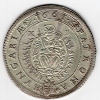 Ungheria, Leopoldo I (1657-1705): 15 kreuzer 1661, zecca di Kremnitz (Herinek#1031)
