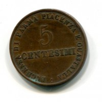 Parma, Maria Luigia (1815-1547): 5 centesimi 1830 (Gigante#14)