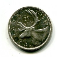Canada, Elisabetta II (1952-2022): 25 cent. 1957 
