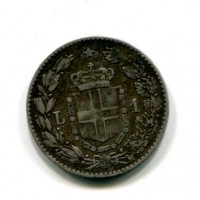 Umberto I (1878-1900): 1 lira 1887 (Gigante#38), macchia