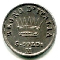 Milano, Napoleone I (1805-1814): 5 soldi 1812 (Gigante#192)
