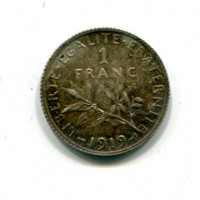 Francia, Terza Repubblica (1871-1940): 1 franco 1919 (Gadoury#467)
