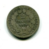 Francia, Terza Repubblica (1871-1940): 2 franchi 1871-A (Gadoury#530)