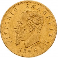Vittorio Emanuele II (1861-1878): 5 lire 1865-To (Gigante#30)