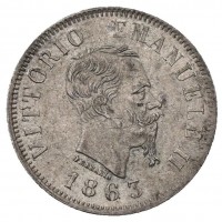 Vittorio Emanuele II (1861-1878): 50 cent. 1863-Na (Gigante#77), ottima conservazione con una delicata patina