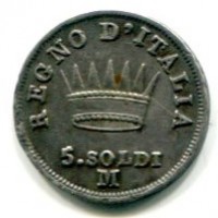 Milano, Napoleone I (1805-1814): 5 soldi 1813 (Gigante#195)
