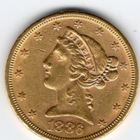 Usa: 5 dollari 1886-S "Liberty" (KM#101)
