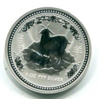 Australia, Elisabetta II (1952-2022): 1 dollaro 2003 "Calendario lunare - anno della Capra"