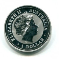 Australia, Elisabetta II (1952-2022): 1 dollaro 2002 "Calendario lunare - anno del Cavallo" (KM#580)