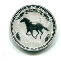 Australia, Elisabetta II (1952-2022): 1 dollaro 2002 "Calendario lunare - anno del Cavallo" (KM#580)