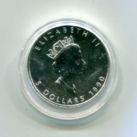 Canada, Elisabetta II (1952-2022): 5 dollari 1990 "Maple Leaf" -Oncia-