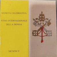 Vaticano, Giovanni Paolo II (1978-2005): 500 lire 1995 "Anno internazionale della Donna" (Gigante#325), nella confezione originale