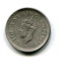 India Britannica, Giorgio VI (1936-1947): 1/2 rupia 1944 (KM#552)