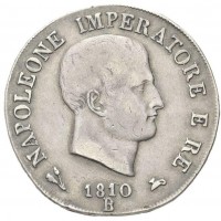 Bologna, Napoleone I (1805-1814): 5 lire 1810 (Gigante#101)