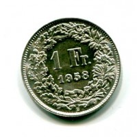 Svizzera, Confederazione: 1 franco 1958