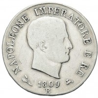 Bologna, Napoleone I (1805-1814): 5 lire 1809 (Gigante#99)