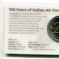Italia 2023: 2 euro commemorativo "Cento anni dell'Aeronautica Militare",  in coincard

