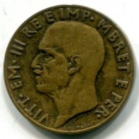 Albania, Vittorio Emanuele III (1939-1943): 0,10 lek 1940-XVIII (Gigante#15)
