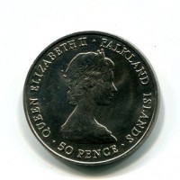 Isole Falkland, Elisabetta II (1952-2022): 50 pence 1981 "Carlo e Diana" (KM#16)