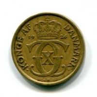 Danimarca, Cristiano X (1912-1947): 1/2 corona 1924 (KM#831.1)