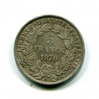 Francia, Governo di Difesa Nazionale (1870-1871): 5 franchi 1870-A (Gadoury#743)