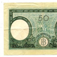 Regno, Vittorio Emanuele III: 50 lire 11/08/1943 "Grande L"  (Gigante,BI#10A)
