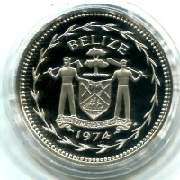 Belize: 1 dollaro 1974 (KM#43A)
