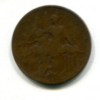 Francia, Terza Repubblica (1871-1940): 10 centesimi 1898 "Dupuis" (Gadoury#277)
