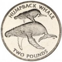 South Georgia & South Sandwich: 2 pounds 2006 "Humpback Whale" (KM#24)